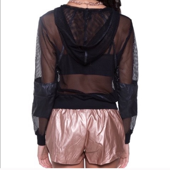 Yrstrly Black Mesh 14th Street Zip Up Hoodie - Picture 4 of 12